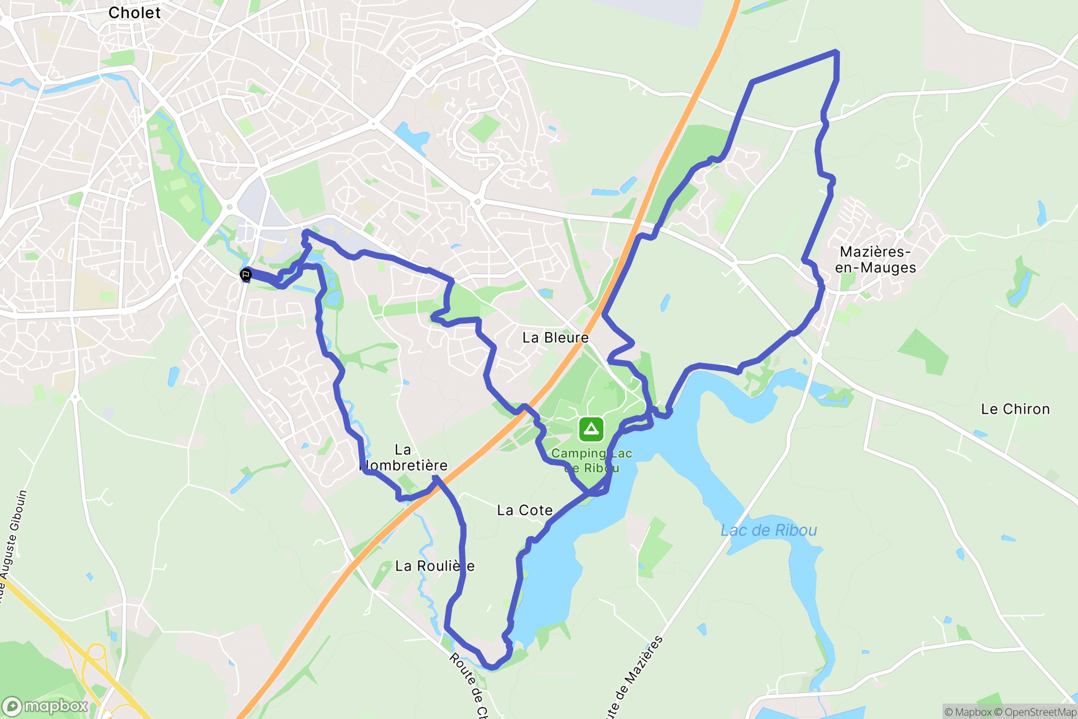 Cholet : carte du parcours de randonnée - France