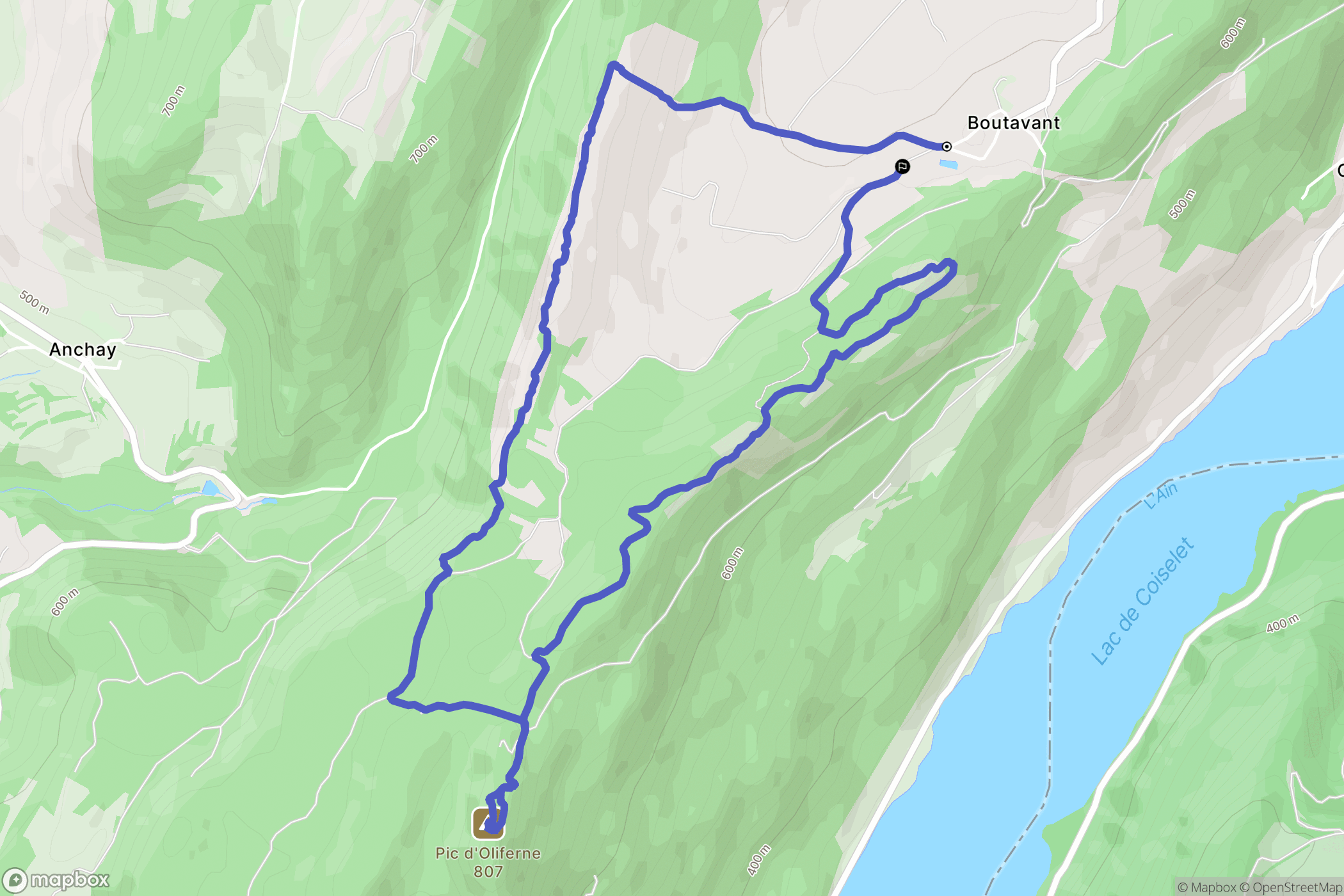Vescles : carte du parcours de randonnée - France