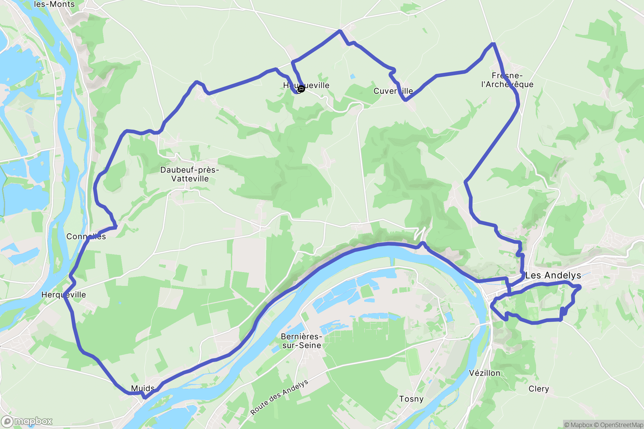 Heuqueville : carte du parcours de randonnée - France