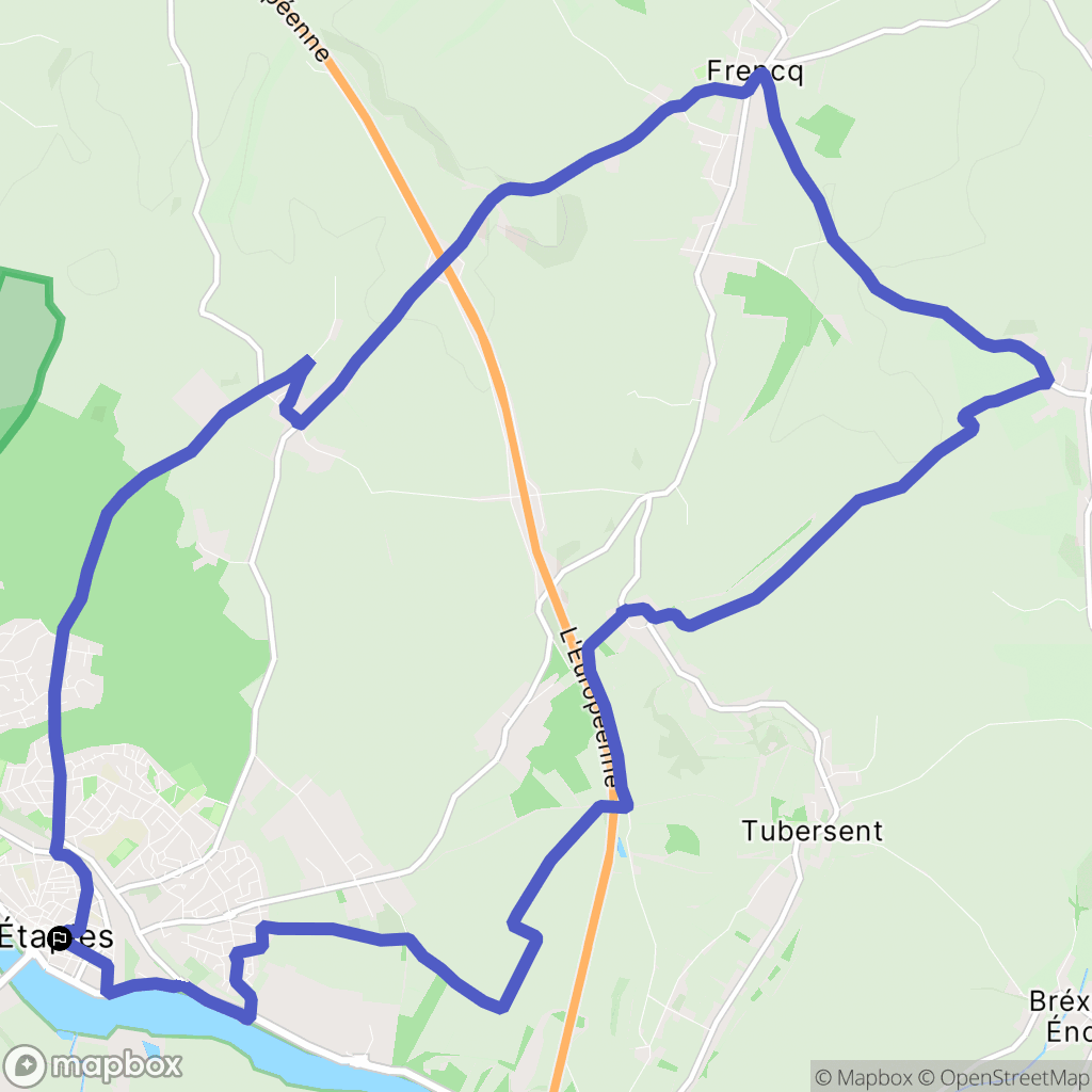 Étaples : carte du parcours de randonnée - France