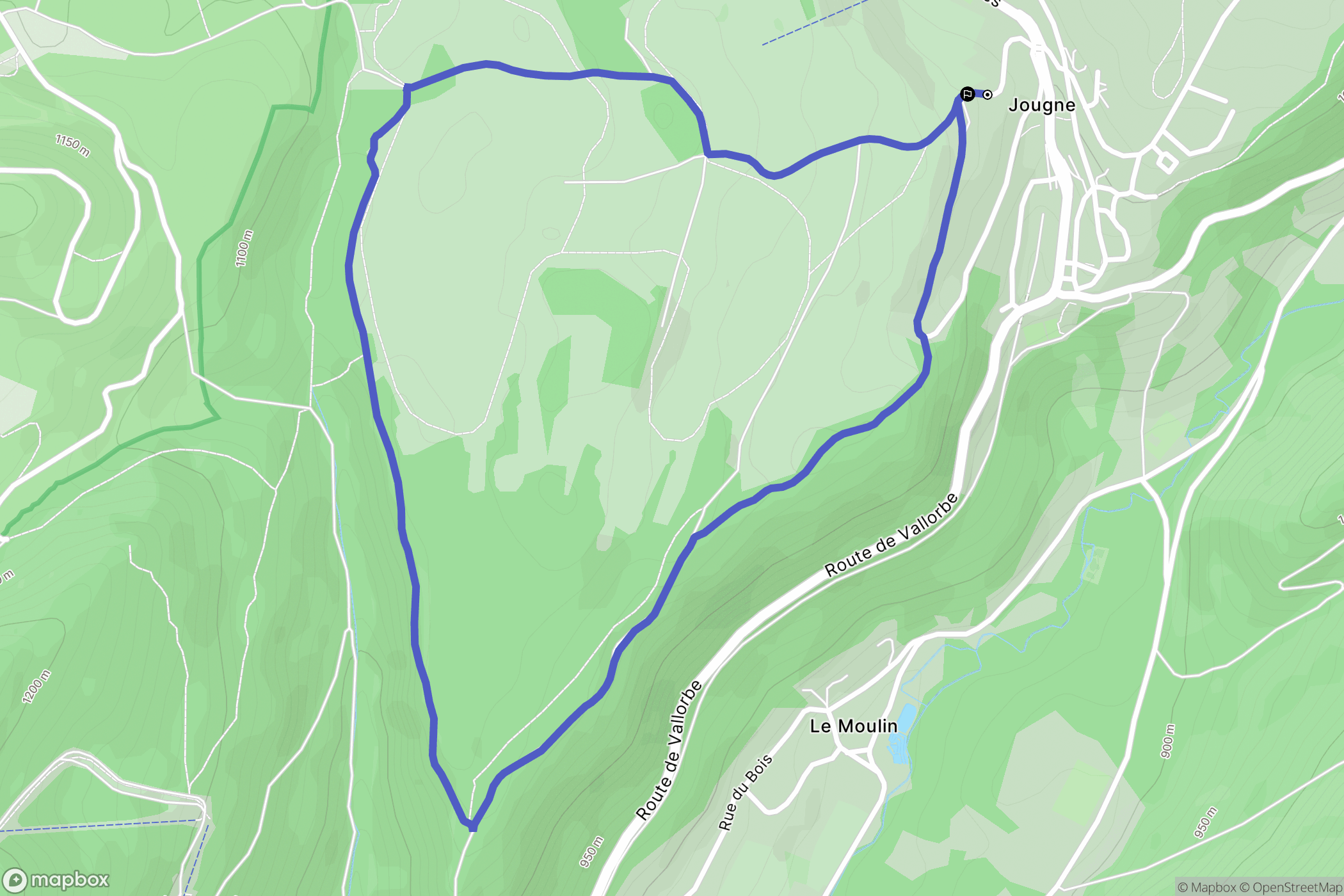 Jougne : carte du parcours de randonnée - France