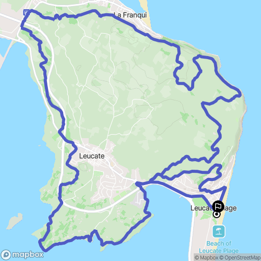 Leucate : carte du parcours de randonnée - France