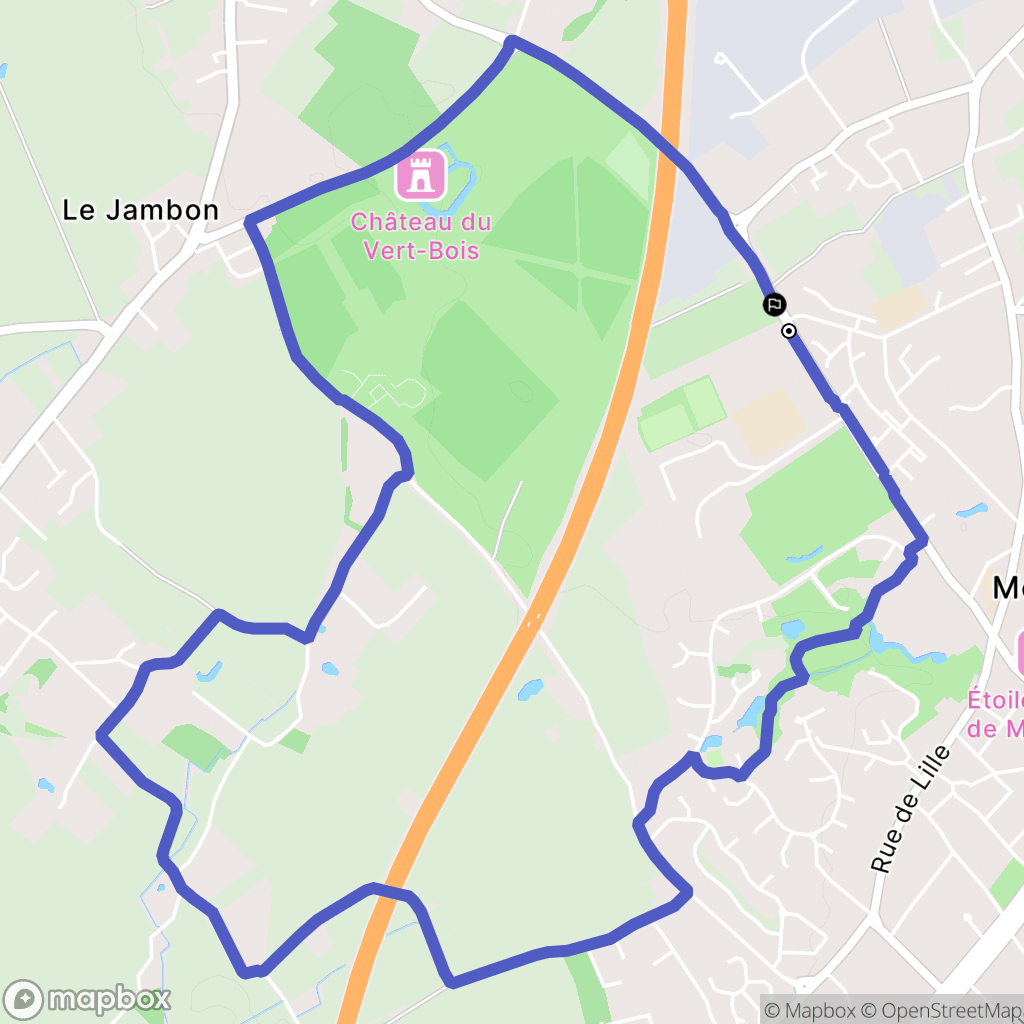 Mouvaux : carte du parcours de randonnée - France