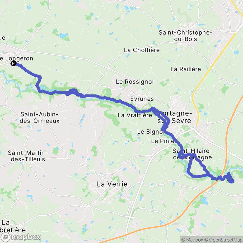 Sèvremoine : carte du parcours de randonnée - France