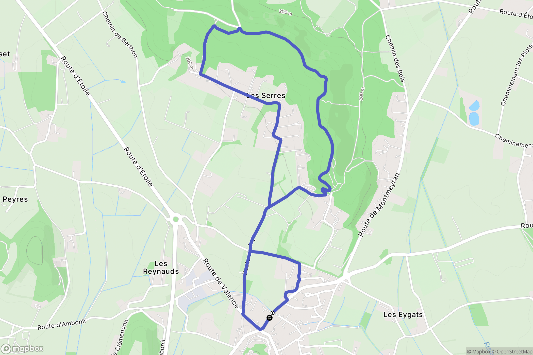 Montoison : carte du parcours de randonnée - France