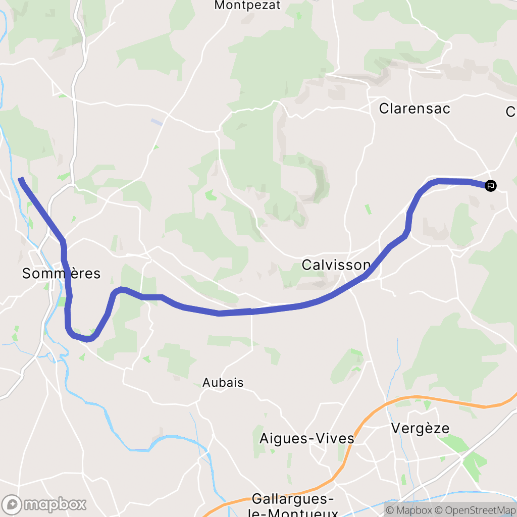 Langlade : carte du parcours de randonnée - France