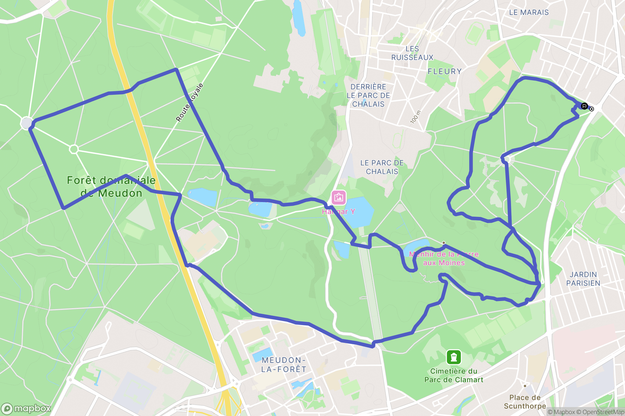 Clamart : carte du parcours de randonnée - France