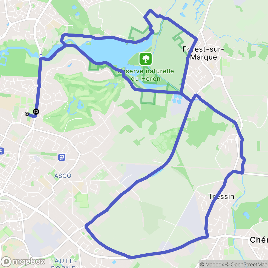 Villeneuve-d'Ascq : carte du parcours de randonnée - France