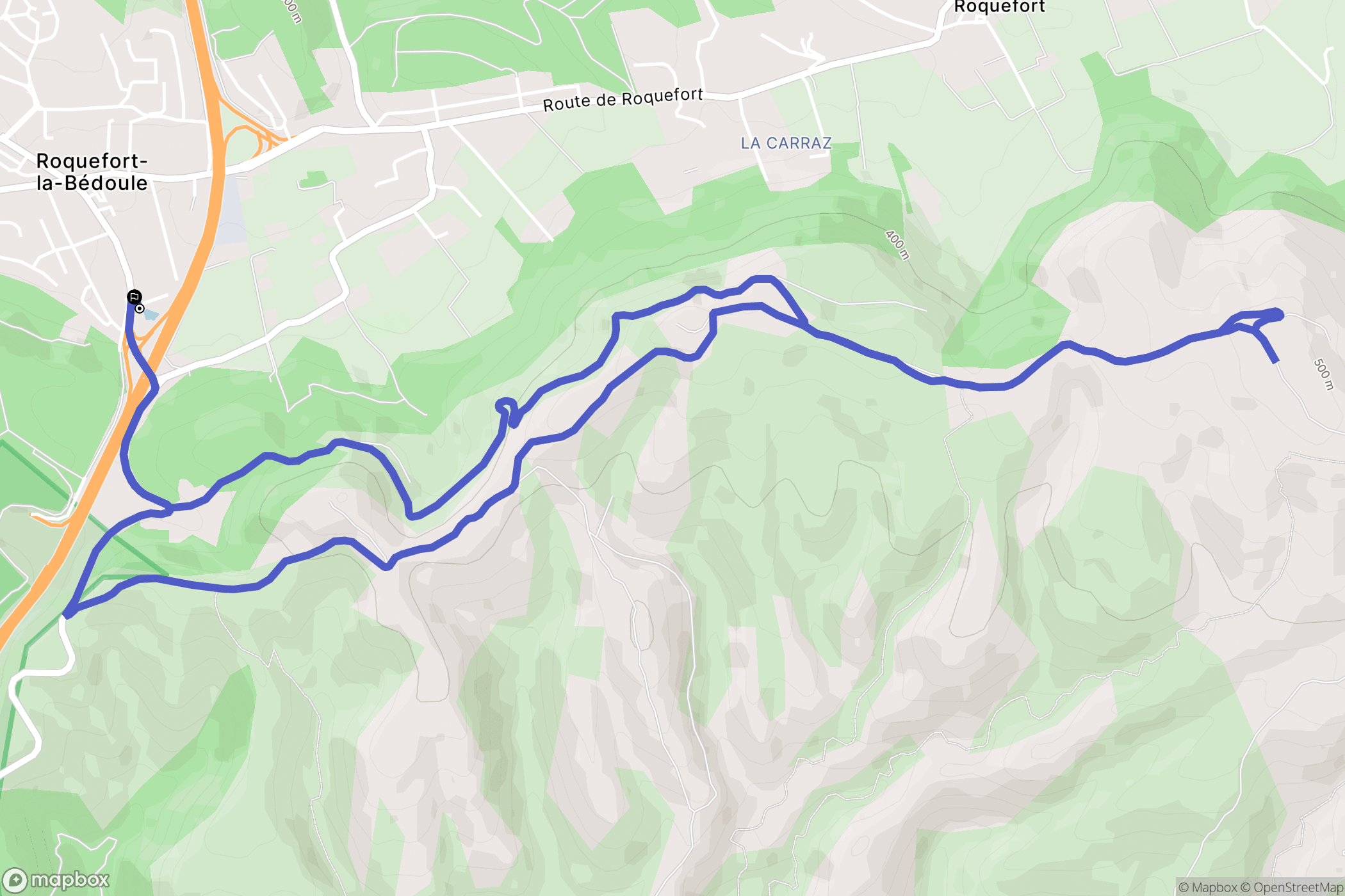 Roquefort-la-Bédoule : carte du parcours de randonnée - France