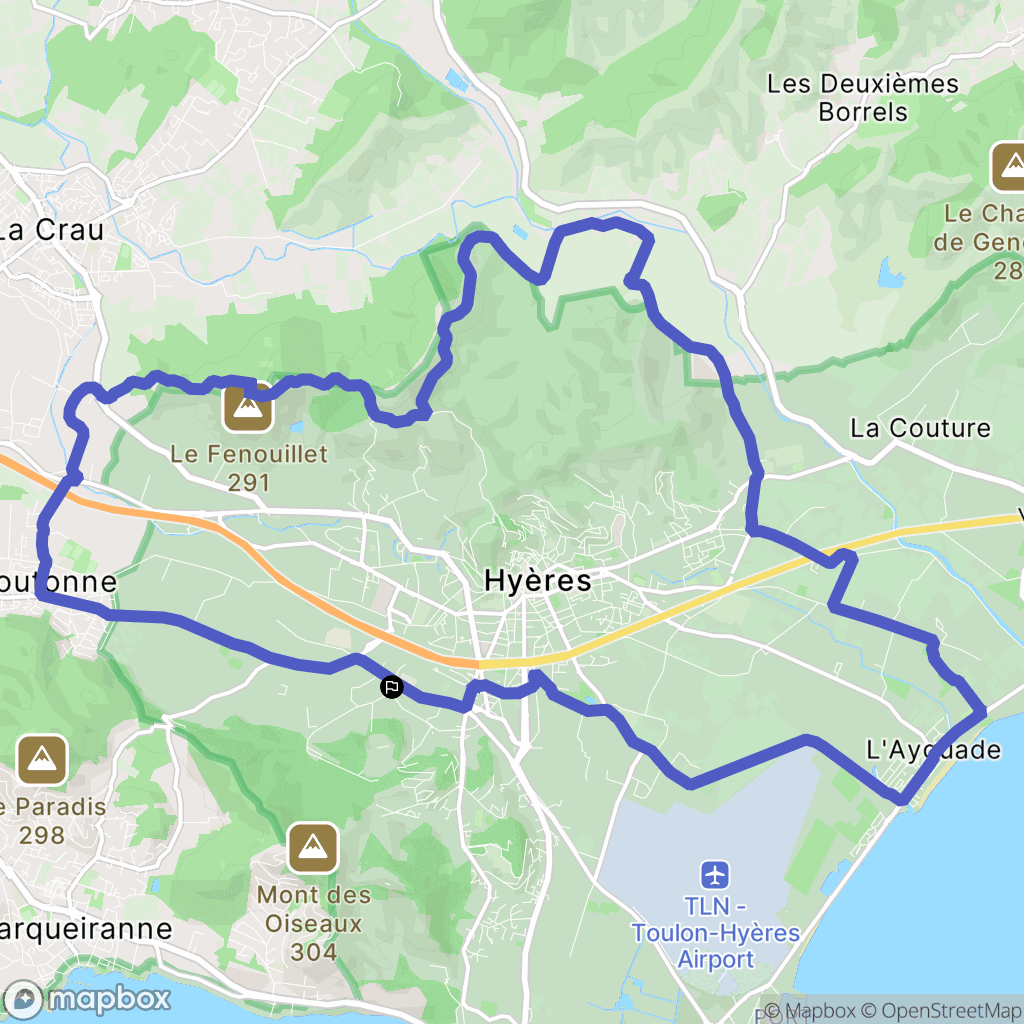 Hyères : carte du parcours de randonnée - France