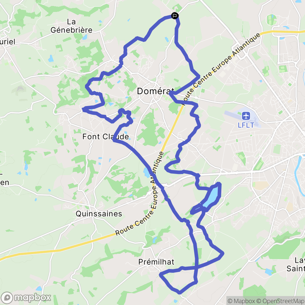 Domérat : carte du parcours de randonnée - France