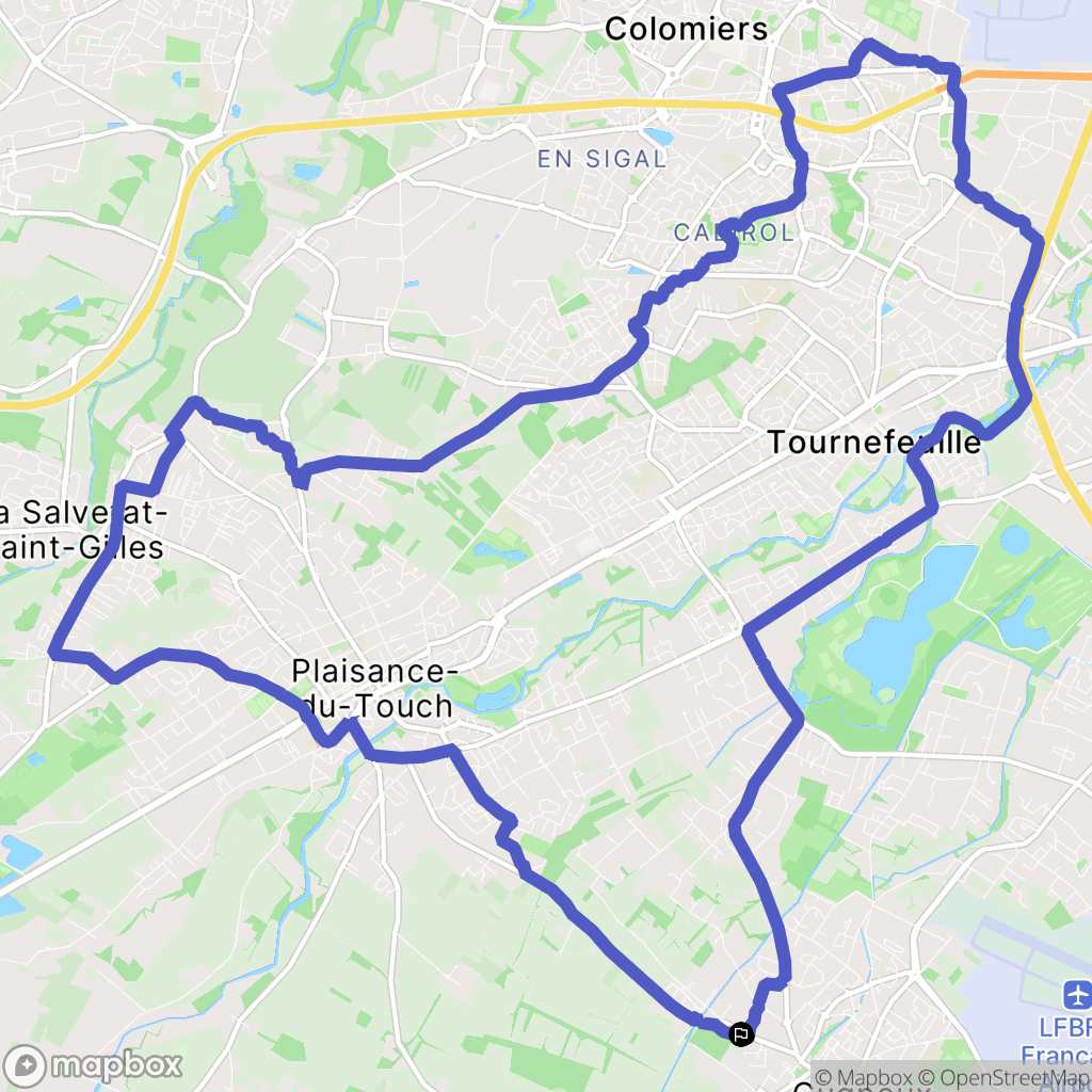 Cugnaux : carte du parcours de randonnée - France