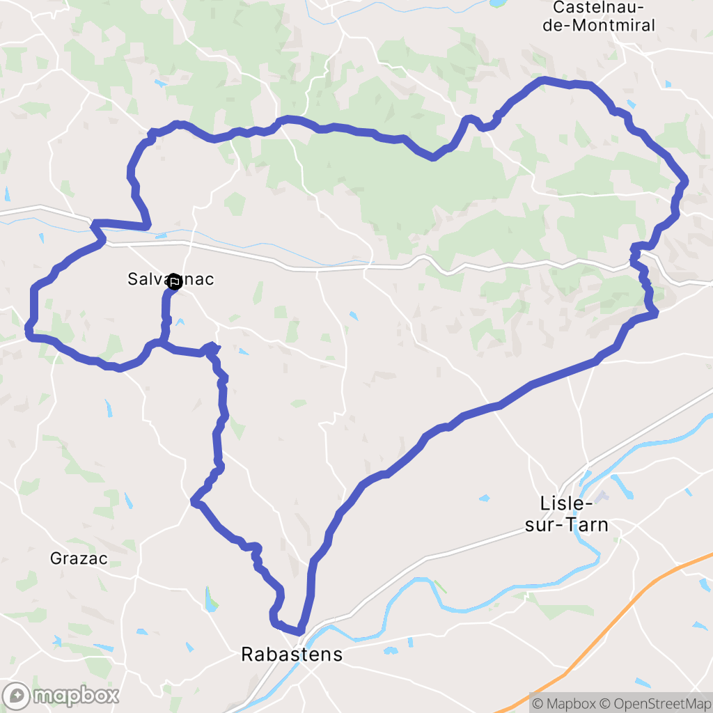 Salvagnac : carte du parcours de randonnée - France
