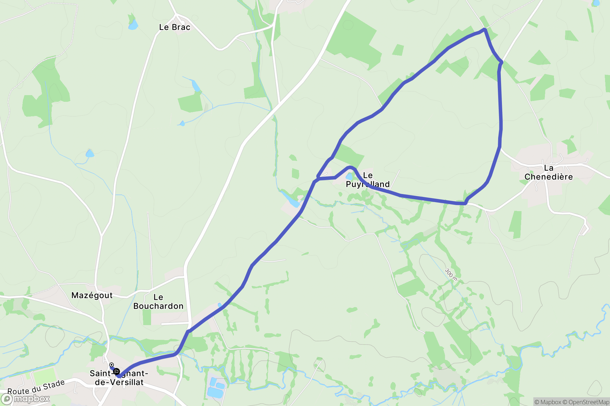 Saint-Agnant-de-Versillat : carte du parcours de randonnée - France