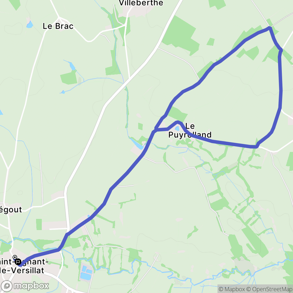 Saint-Agnant-de-Versillat : carte du parcours de randonnée - France