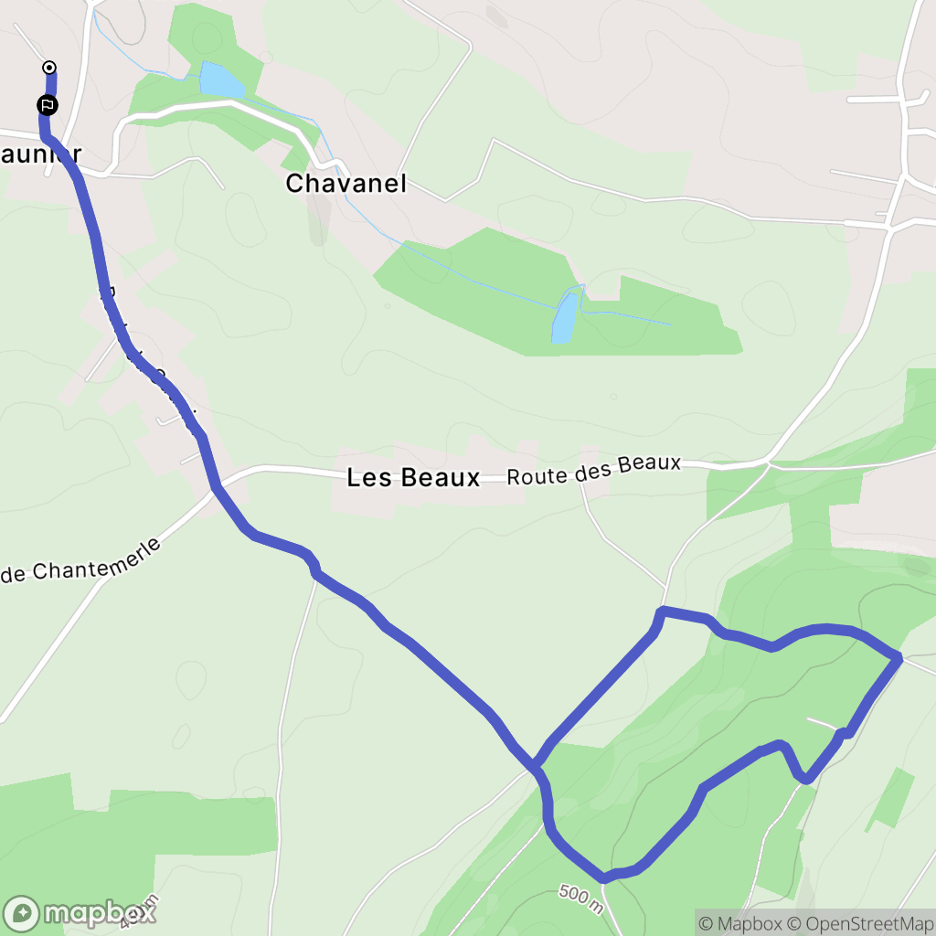 Roche : carte du parcours de randonnée - France