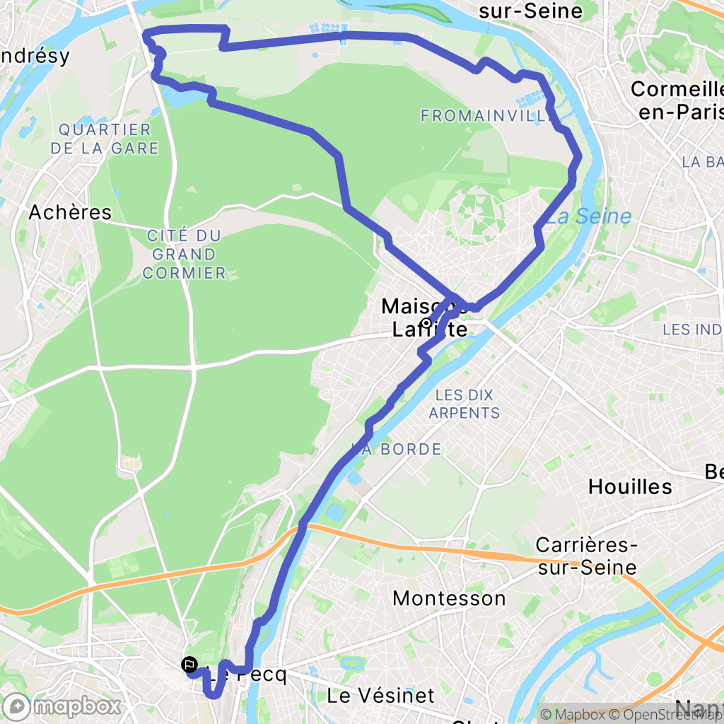 Maisons-Laffitte : carte du parcours de randonnée - France