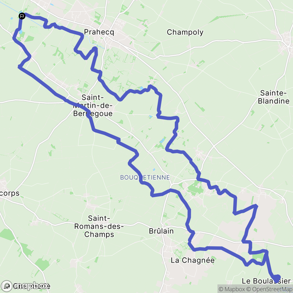 Prahecq : carte du parcours de randonnée - France
