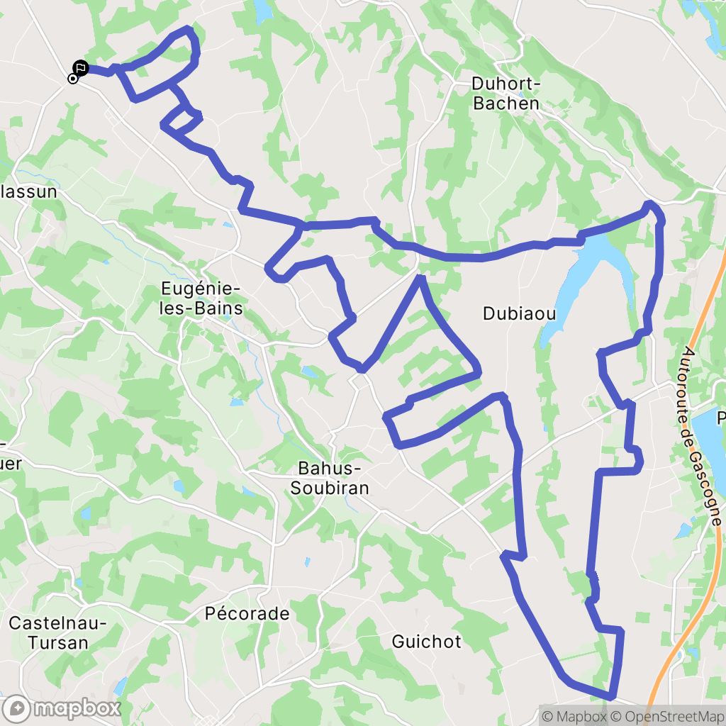 Larrivière-Saint-Savin : carte du parcours de randonnée - France