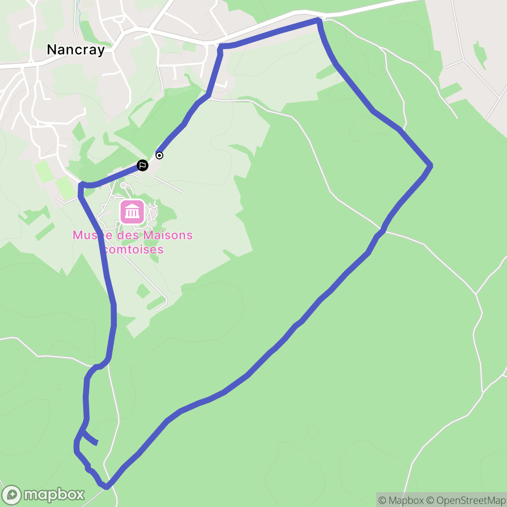Nancray : carte du parcours de randonnée - France