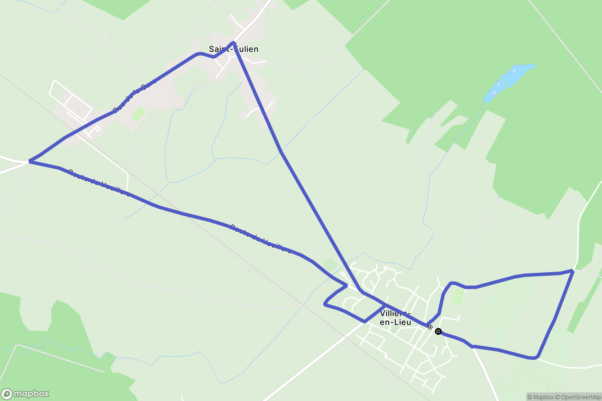 Villiers-en-Lieu : carte du parcours de randonnée - France