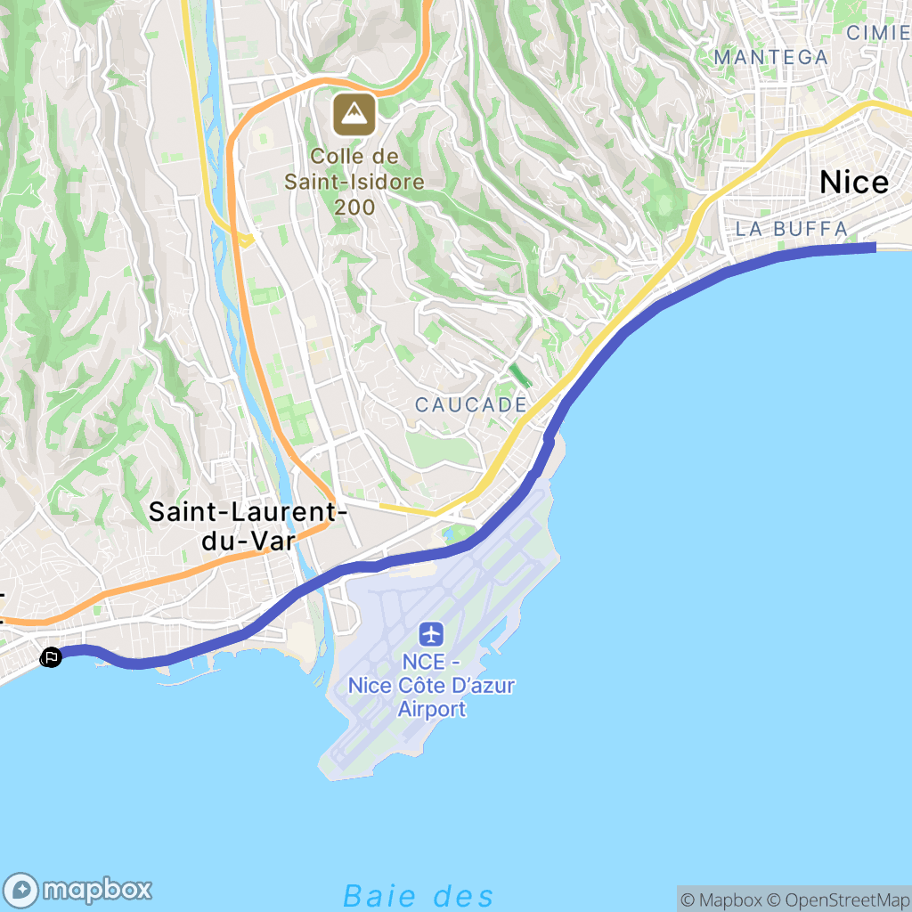Cagnes-sur-Mer : carte du parcours de randonnée - France