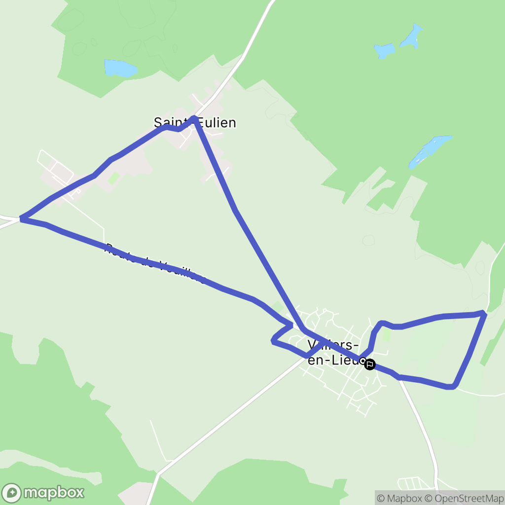 Villiers-en-Lieu : carte du parcours de randonnée - France