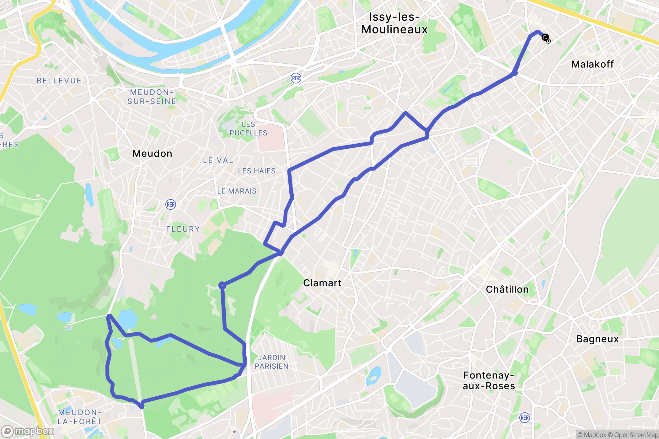 Vanves : carte du parcours de randonnée - France