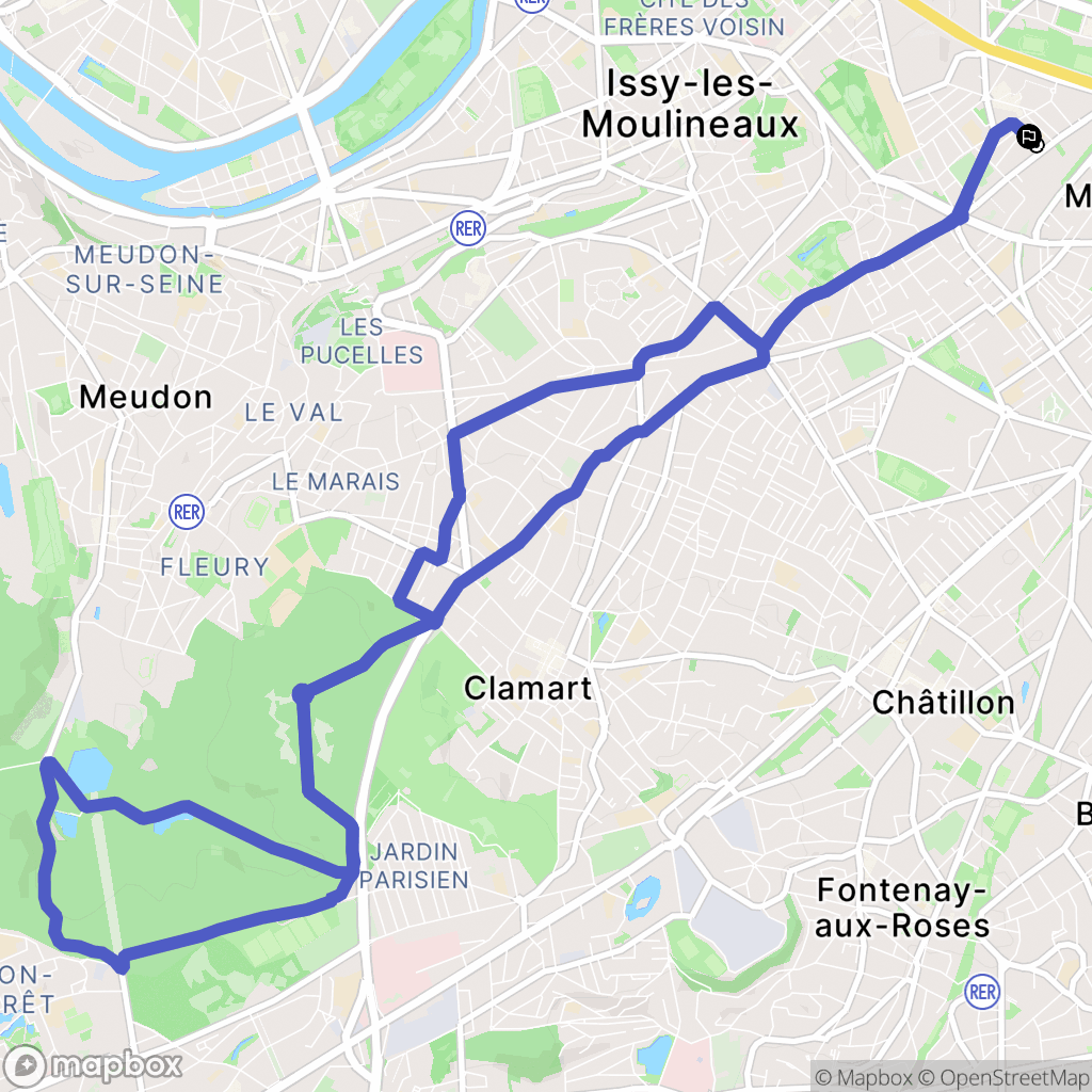 Vanves : carte du parcours de randonnée - France