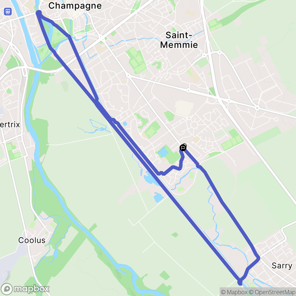 Châlons-en-Champagne : carte du parcours de randonnée - France