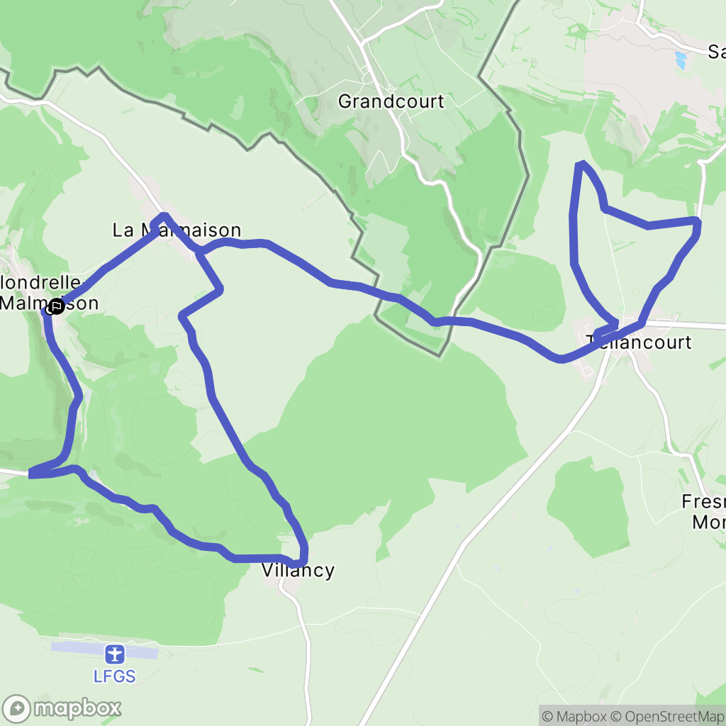 Allondrelle-la-Malmaison : carte du parcours de randonnée - France