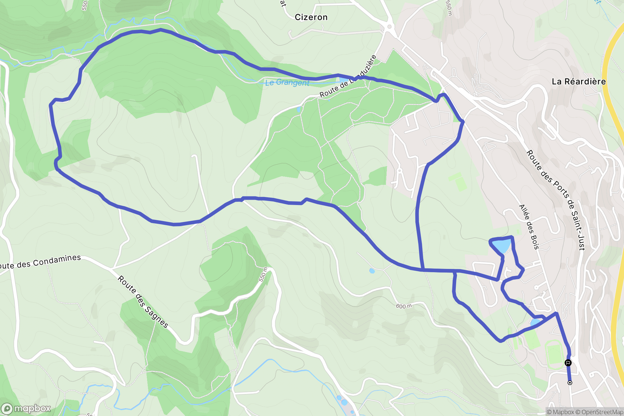Saint-Genest-Lerpt : carte du parcours de randonnée - France
