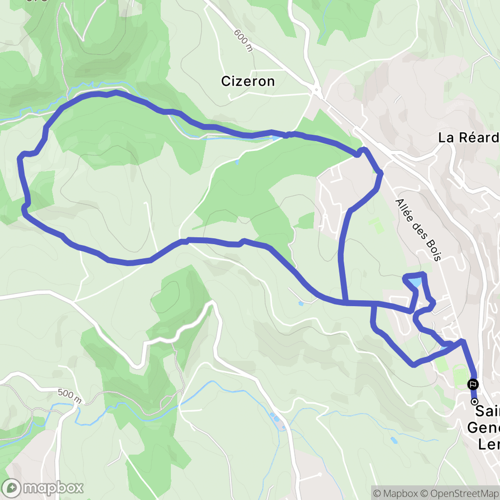 Saint-Genest-Lerpt : carte du parcours de randonnée - France