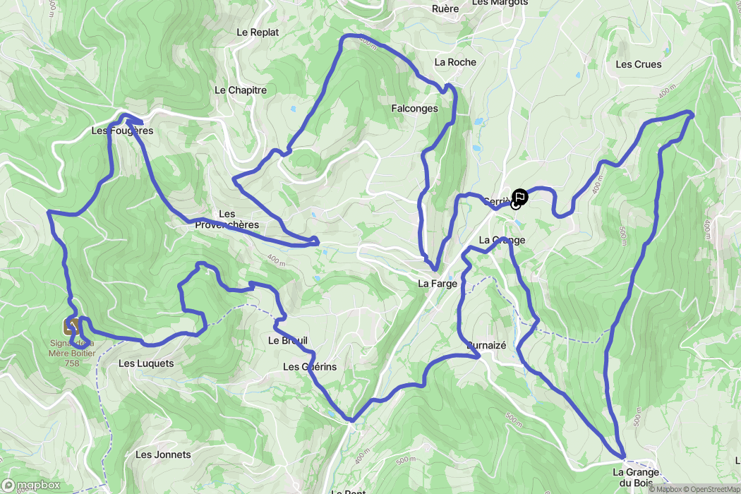 Serrières : carte du parcours de randonnée - France
