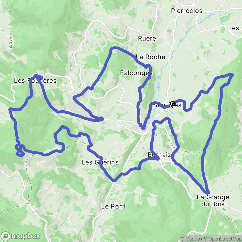 Serrières : carte du parcours de randonnée - France