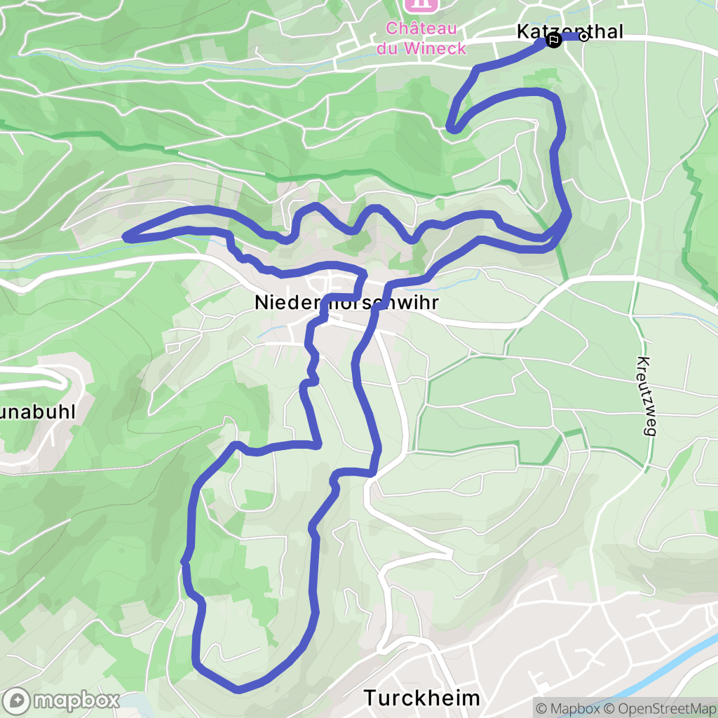Katzenthal : carte du parcours de randonnée - France