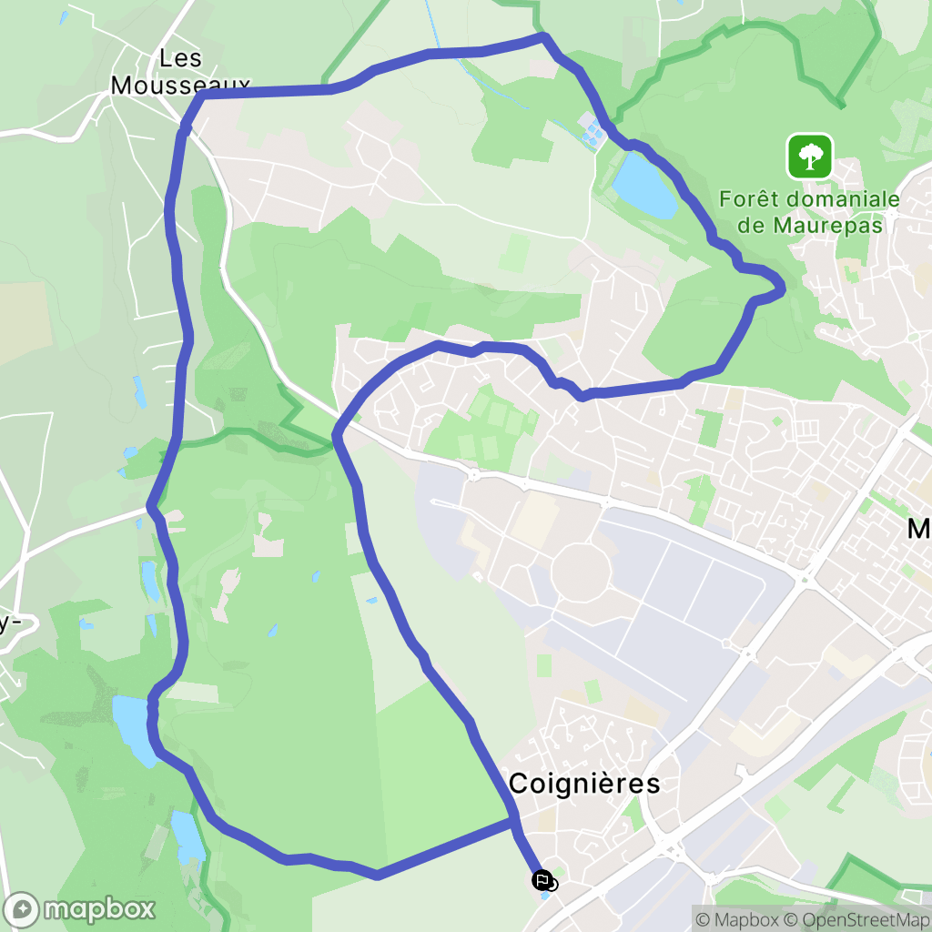 Coignières : carte du parcours de randonnée - France