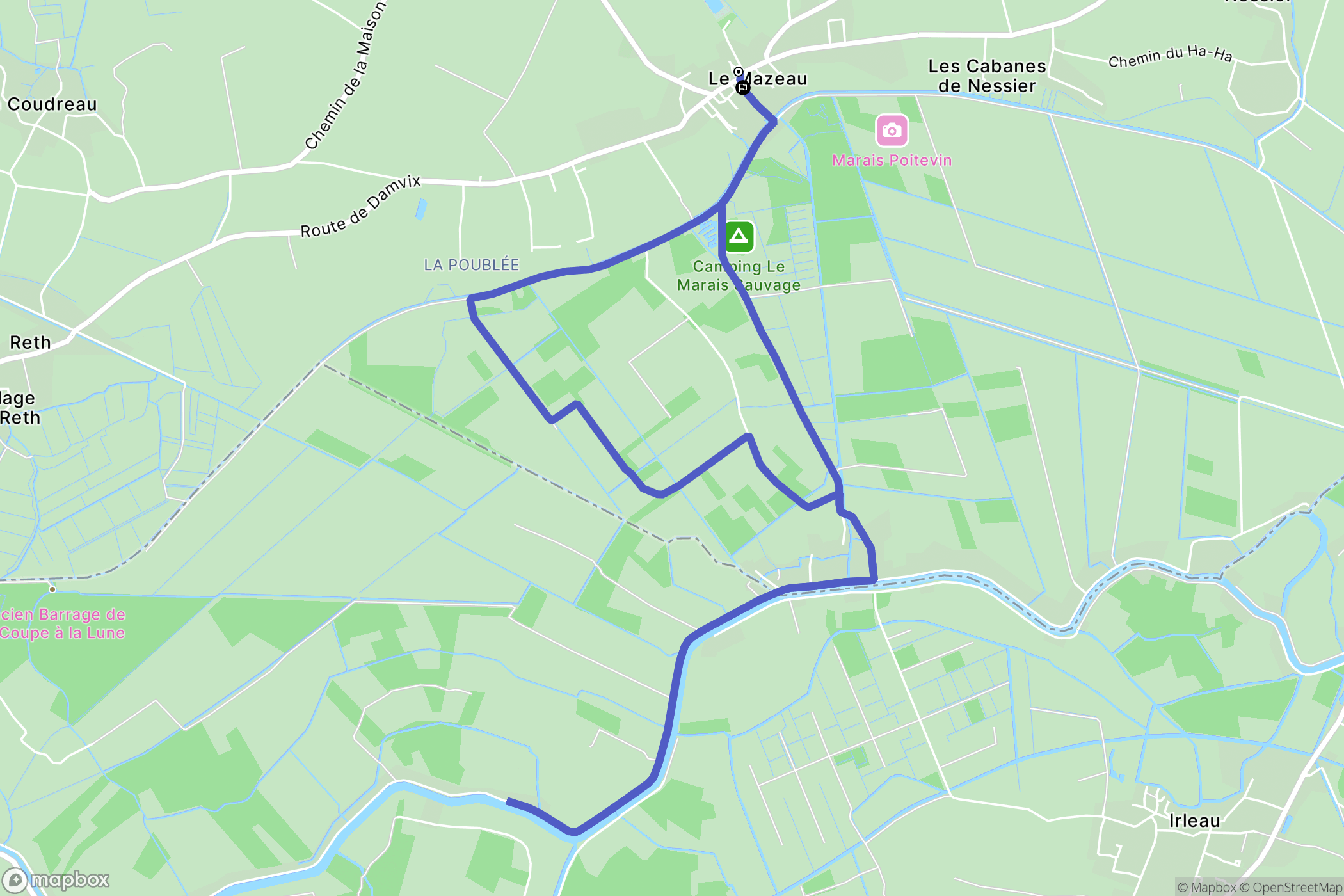 Le Mazeau : carte du parcours de randonnée - France
