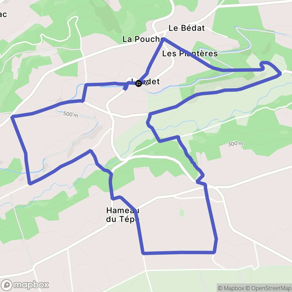 Loudet : carte du parcours de randonnée - France