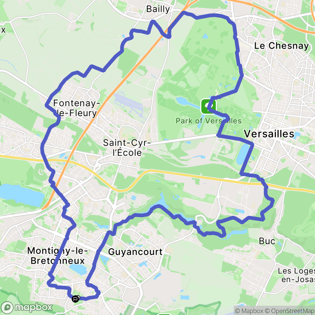 Voisins-le-Bretonneux : carte du parcours de randonnée - France