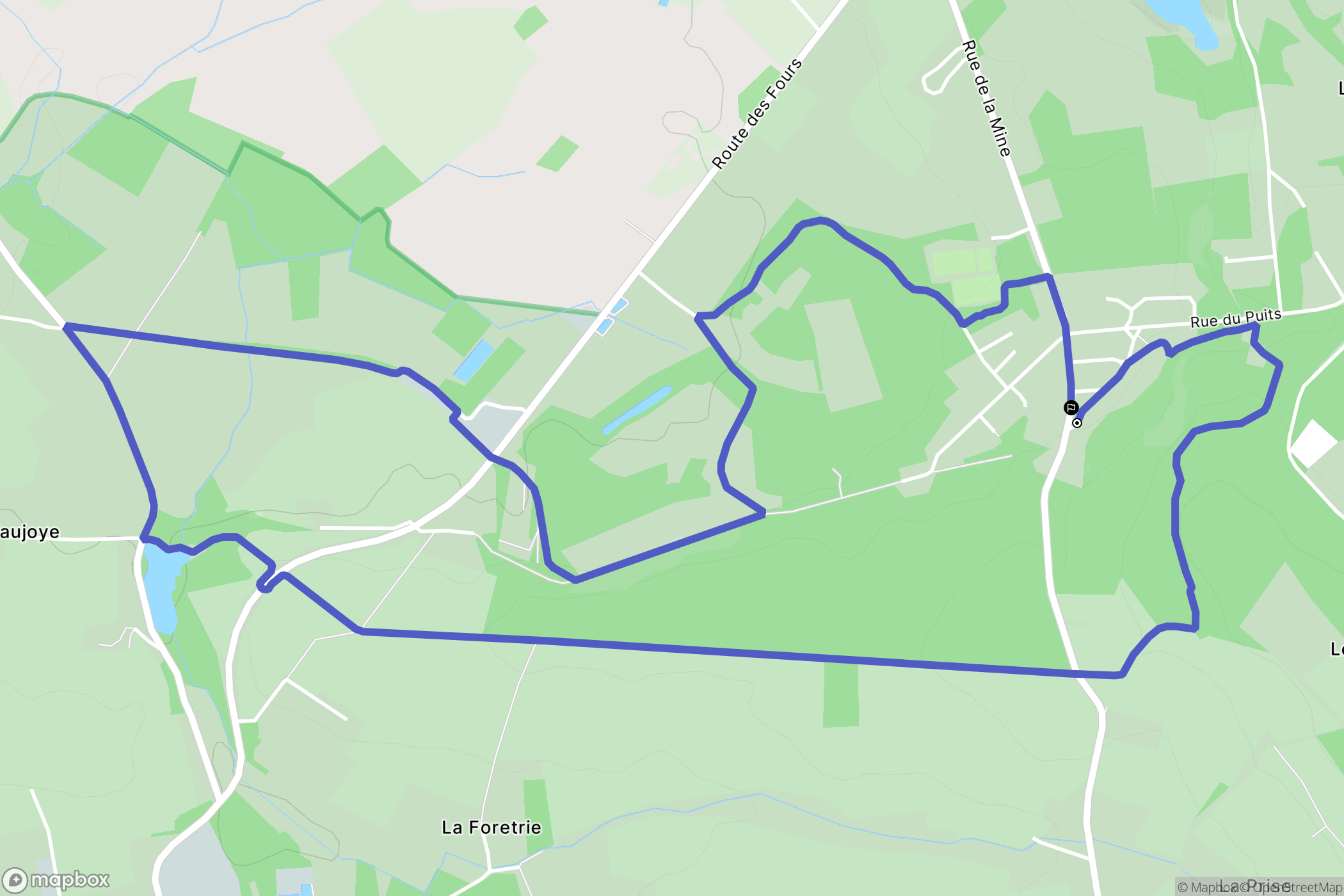 La Ferrière-aux-Étangs : carte du parcours de randonnée - France
