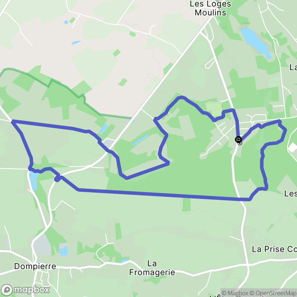 La Ferrière-aux-Étangs : carte du parcours de randonnée - France