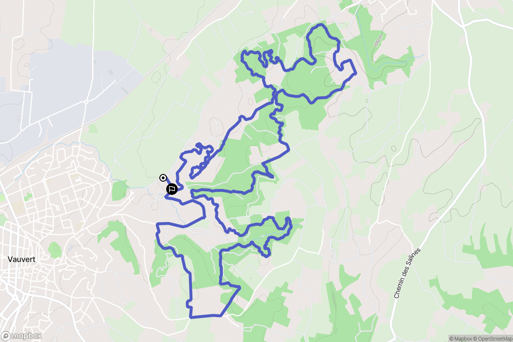 Vauvert : carte du parcours de randonnée - France