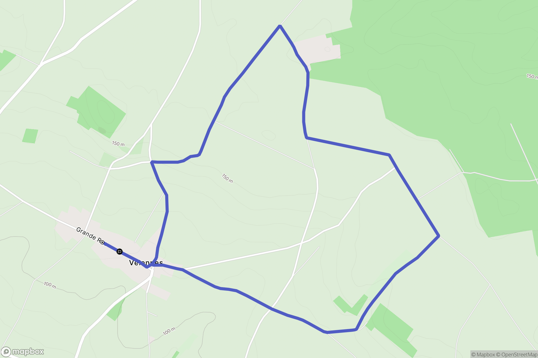 Velennes : carte du parcours de randonnée - France