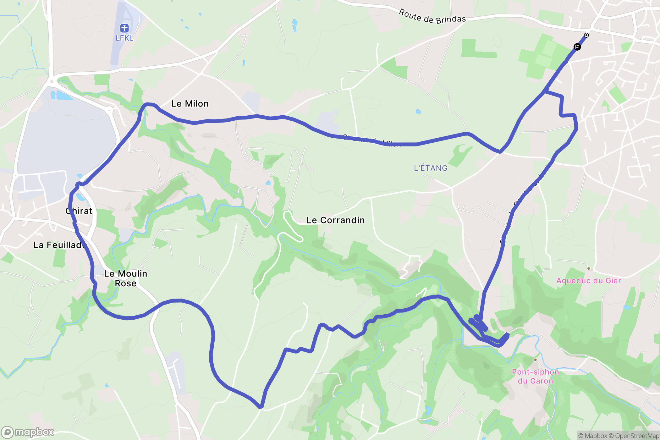 Chaponost : carte du parcours de randonnée - France