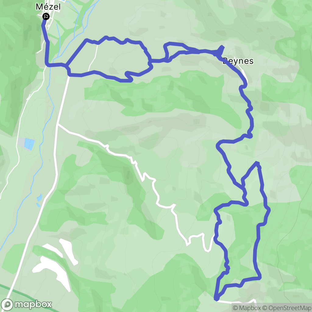 Mezel : carte du parcours de randonnée - France