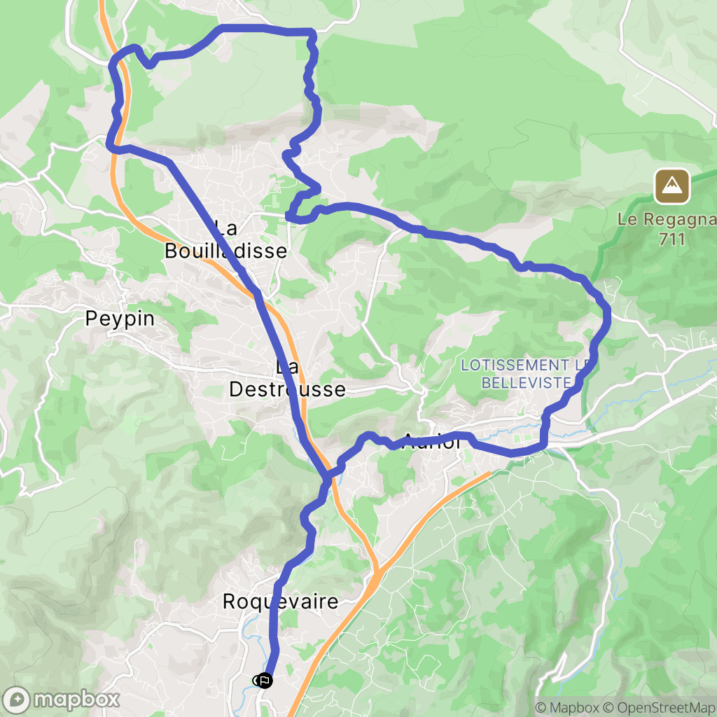 Roquevaire : carte du parcours de randonnée - France