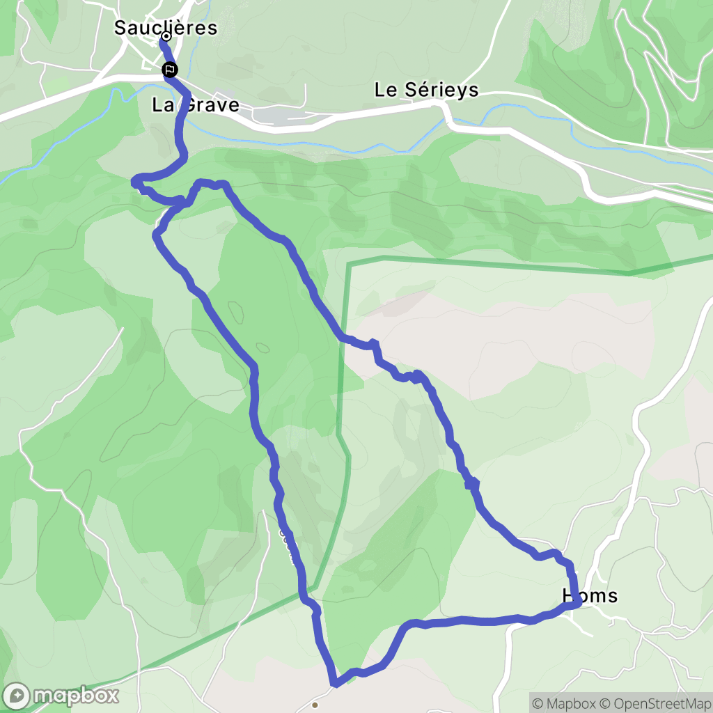 Sauclières : carte du parcours de randonnée - France