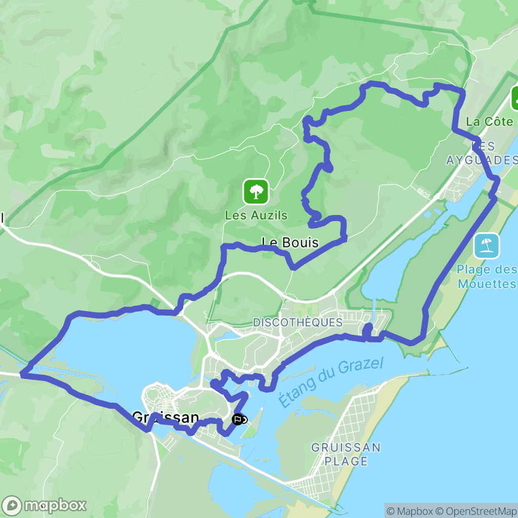 Gruissan : carte du parcours de randonnée - France