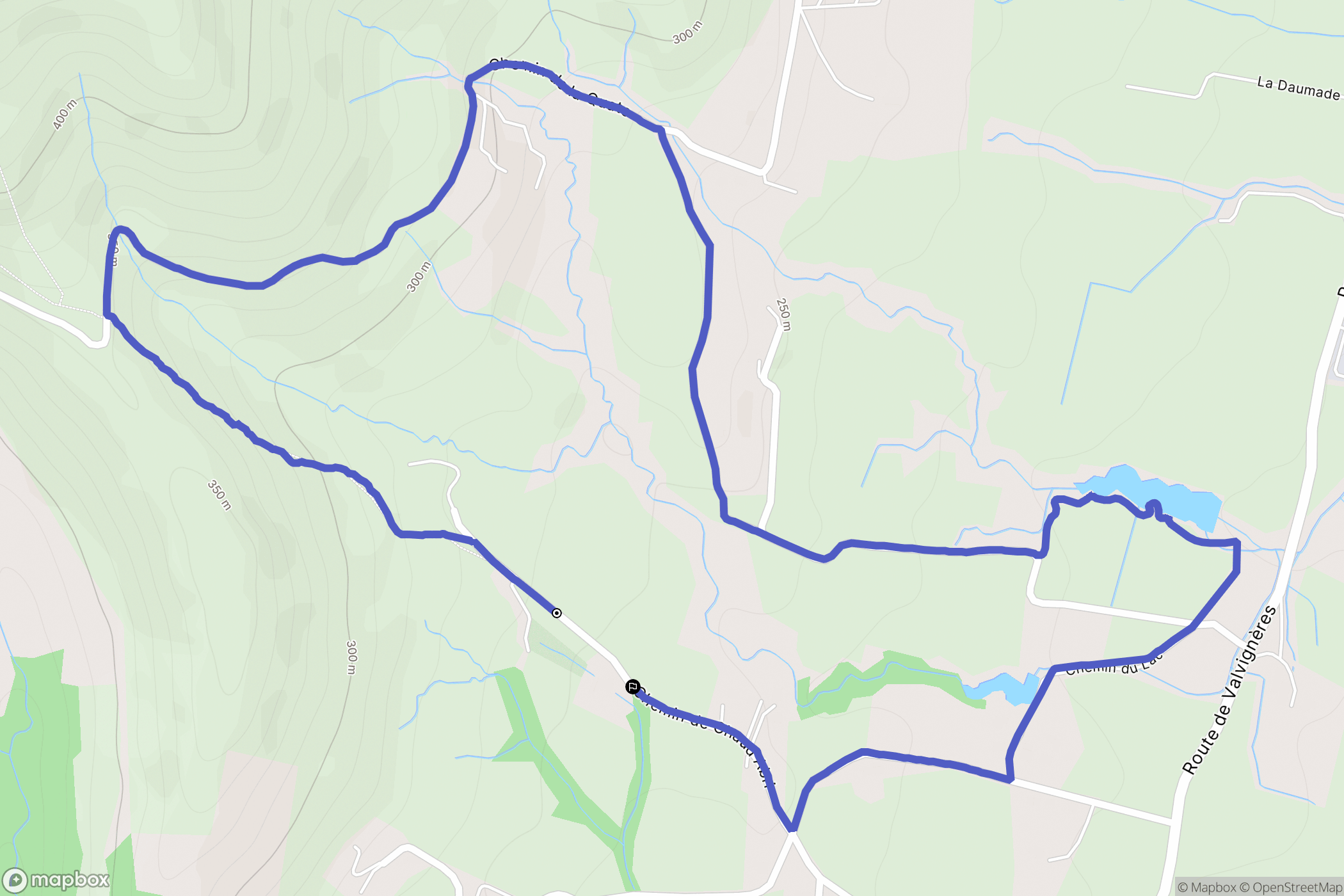 Alba-la-Romaine : carte du parcours de randonnée - France
